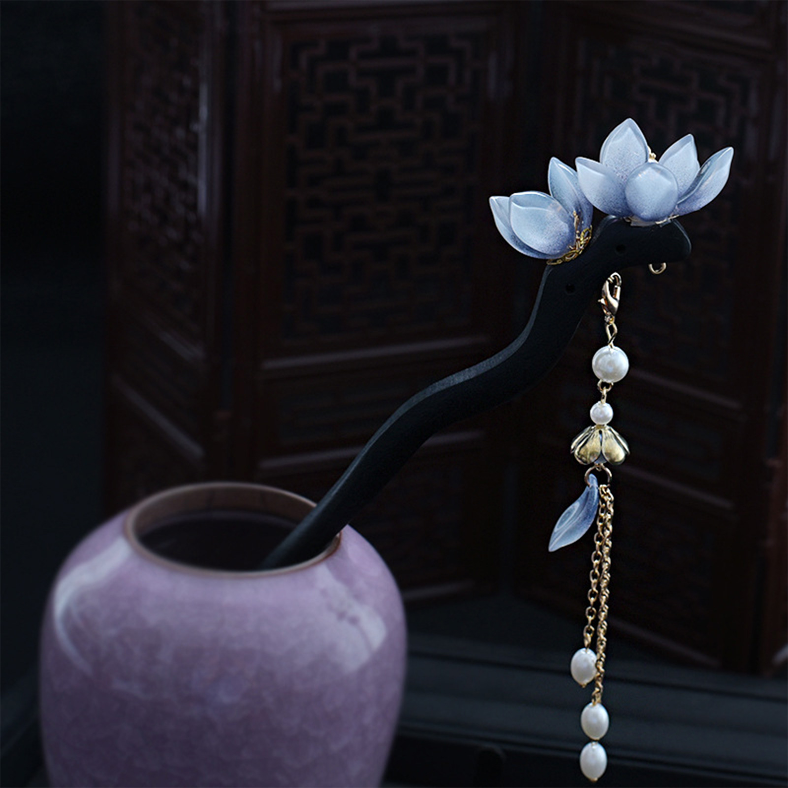 Blue Flower Hair Stick Vintage - Event Suppliers avaliação e preço