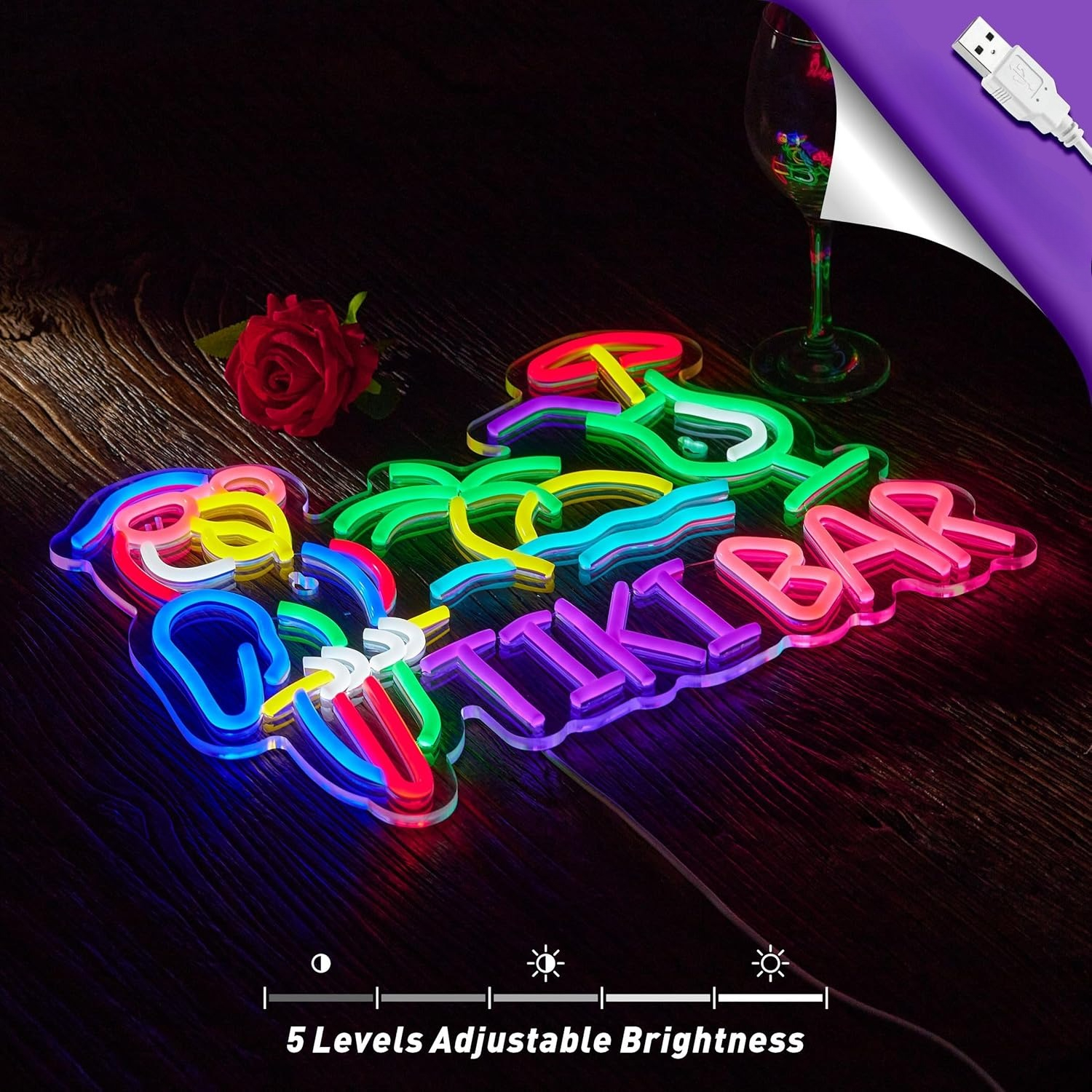 Tiki Bar Parrot Palm Tree Neon - Neon Sign Party avaliação e preço