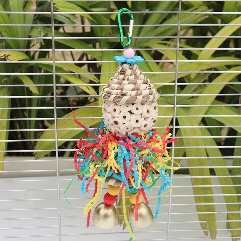 Bird toys, straw hats, colored - Paper Straw Color avaliação e preço