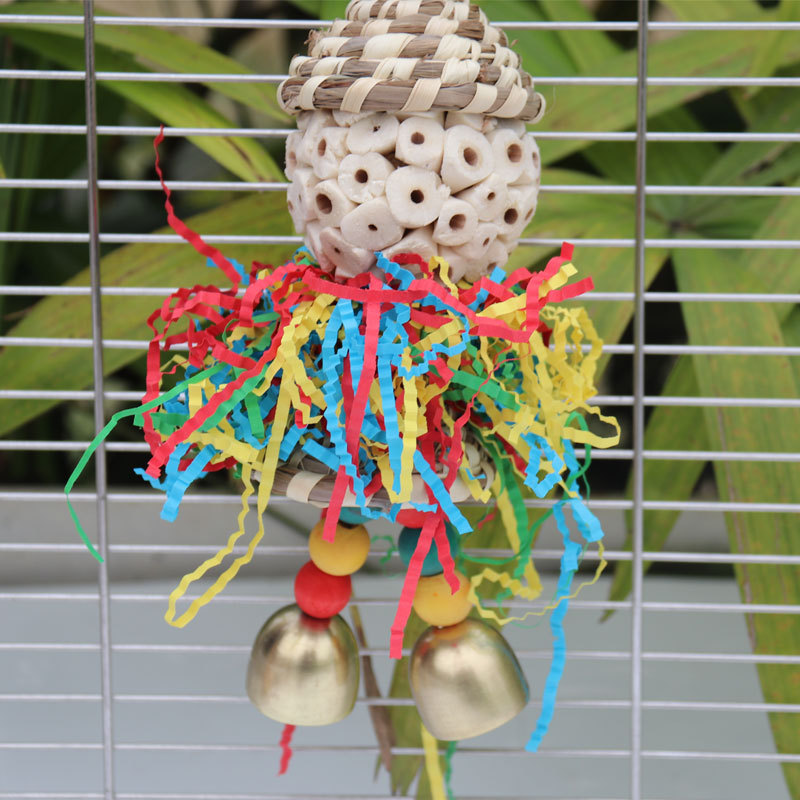 Bird toys, straw hats, colored - Paper Straw Color avaliação e preço