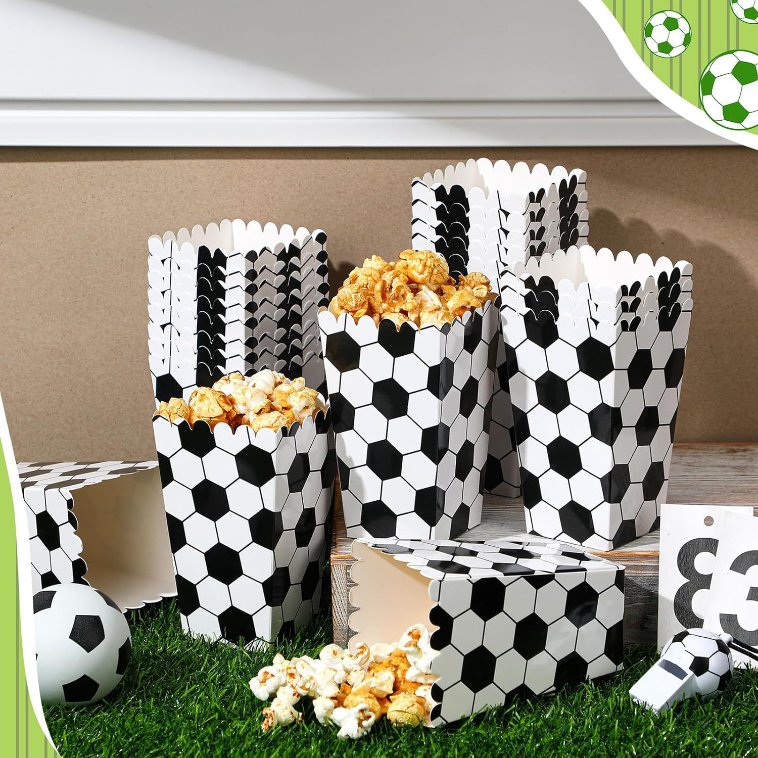 6/18Pcs  Football Popcorn Boxe - Event Party Box avaliação e preço