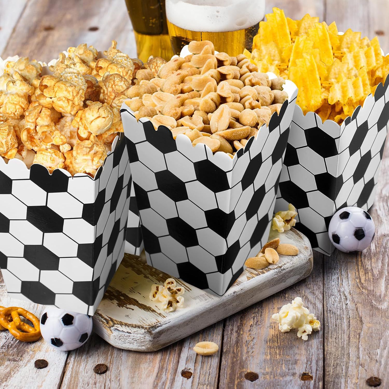 6/18Pcs  Football Popcorn Boxe - Event Party Box avaliação e preço