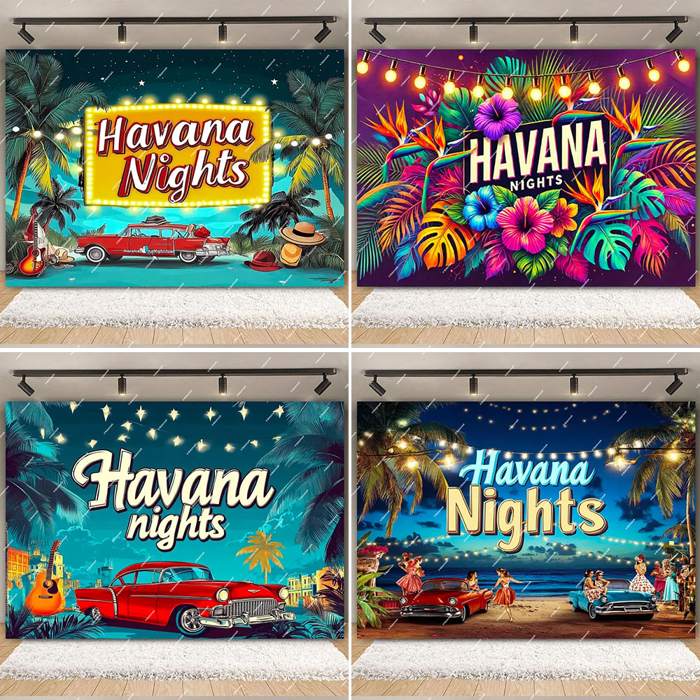 Havana Nights Backdrop Birthda - Dessert Table Backdrop avaliação e preço
