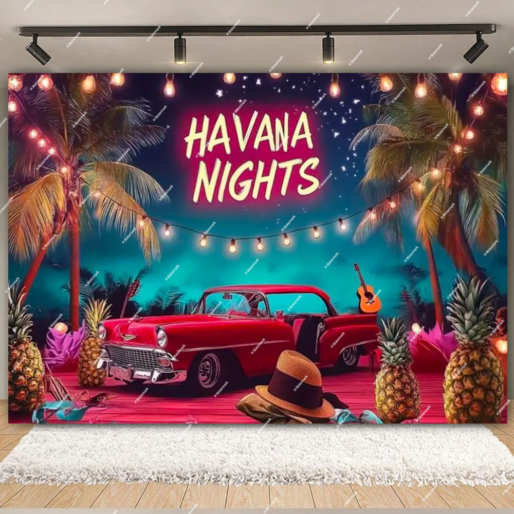 Havana Nights Backdrop Birthda - Dessert Table Backdrop avaliação e preço