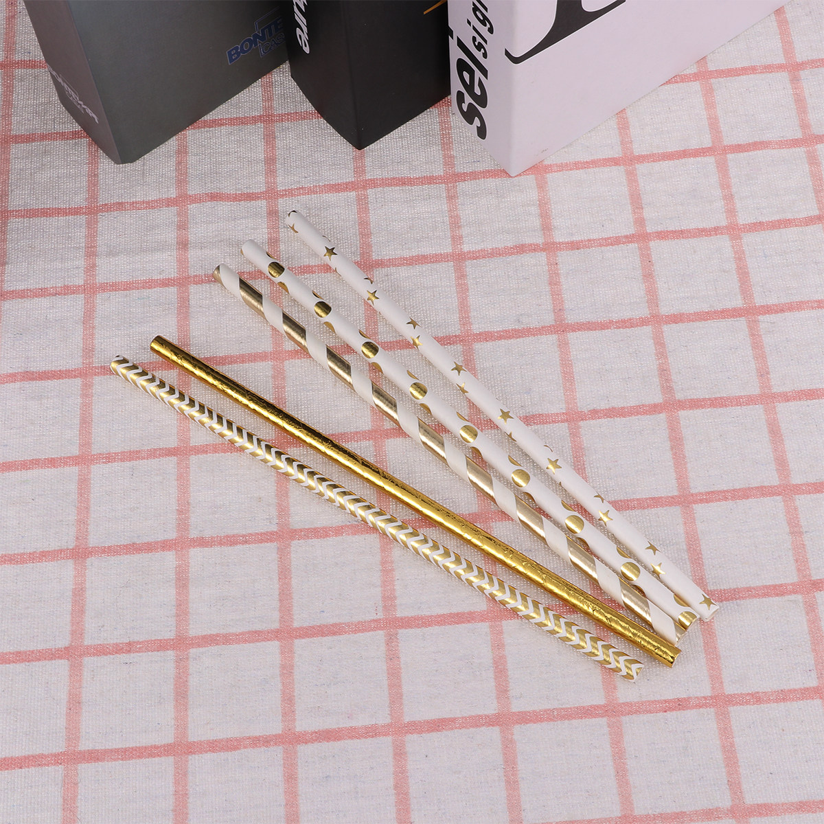 50Pcs Heart Paper Straws Biode - Paper Straw Color avaliação e preço