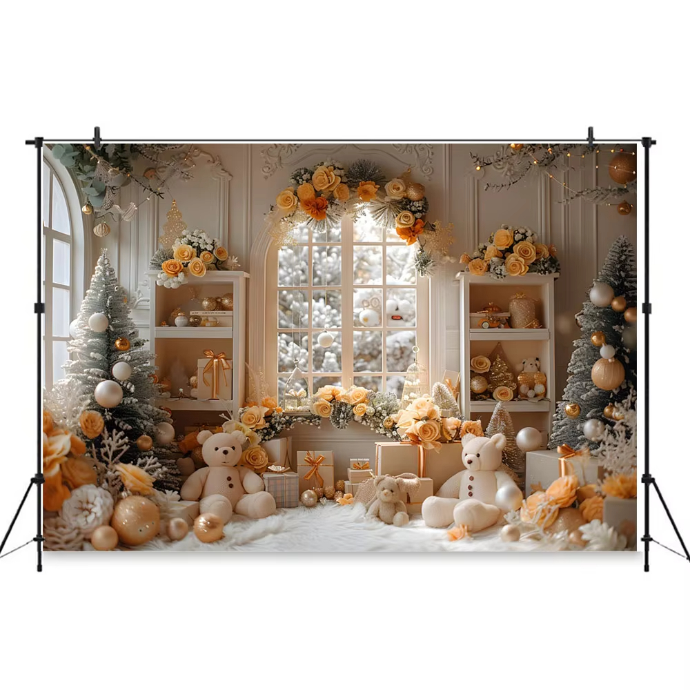 Winter Christmas Window Backgr - Party Event Supply Store avaliação e preço