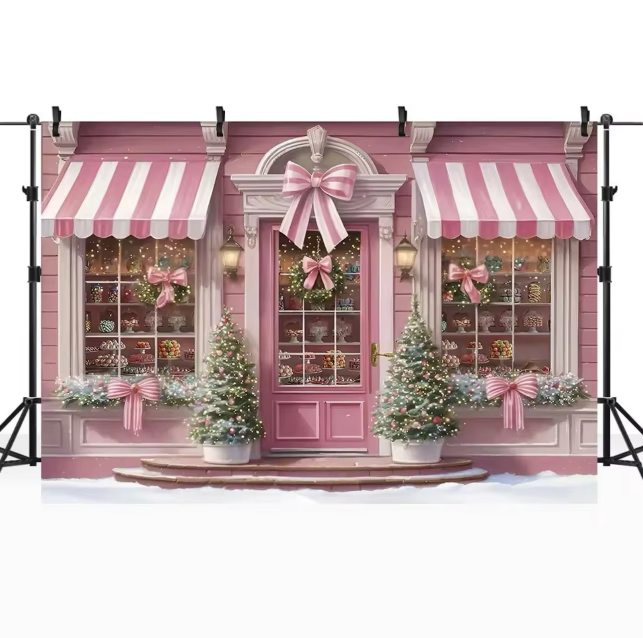 Winter Christmas Window Backgr - Party Event Supply Store avaliação e preço