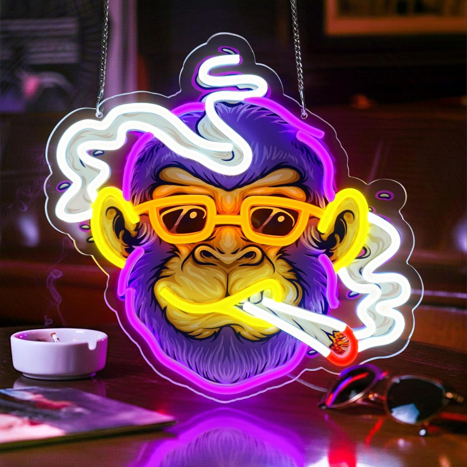 Cool Monkey Neon Sign Smoking  - Neon Sign Party avaliação e preço