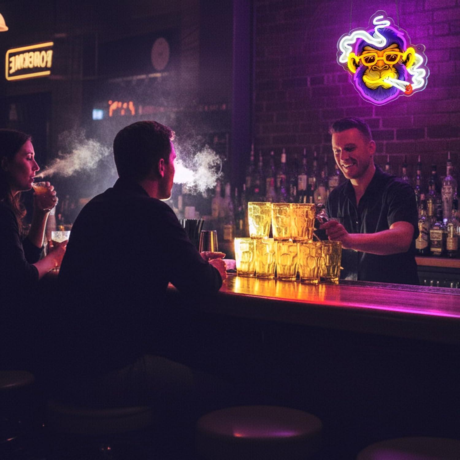 Cool Monkey Neon Sign Smoking  - Neon Sign Party avaliação e preço