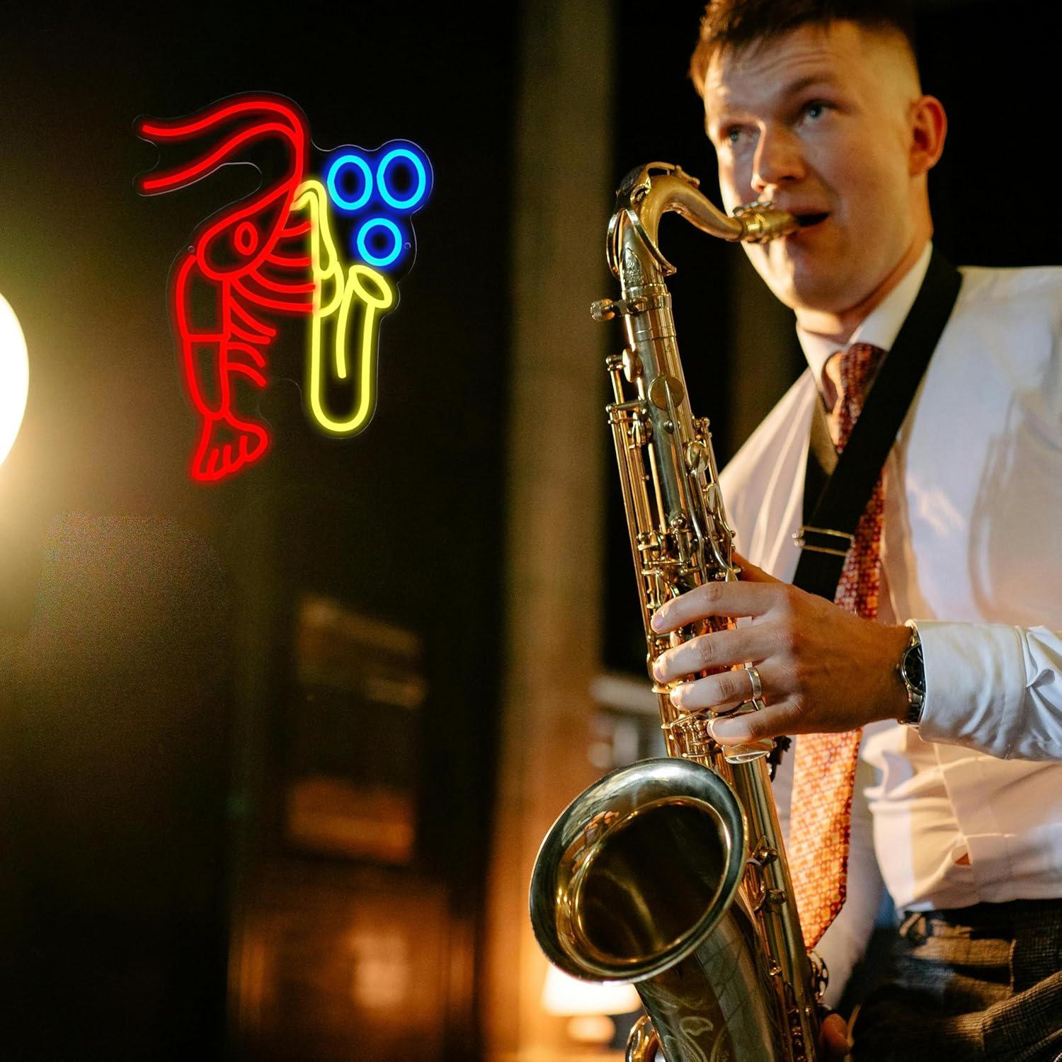 Lobster Saxophone Neon Sign Ja - Neon Sign Party avaliação e preço