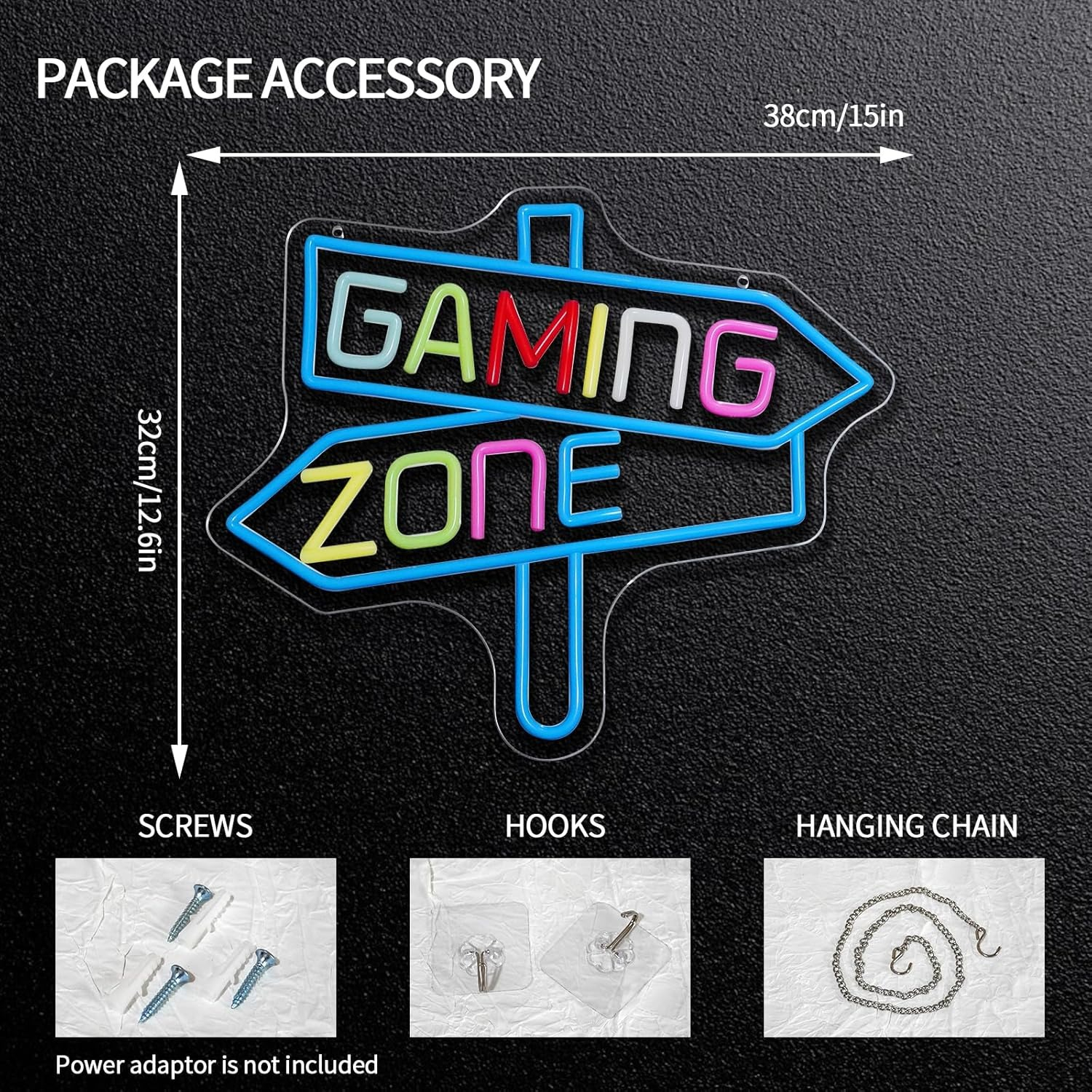 Gaming Zone Neon Sign USB LED  - Neon Sign Party avaliação e preço