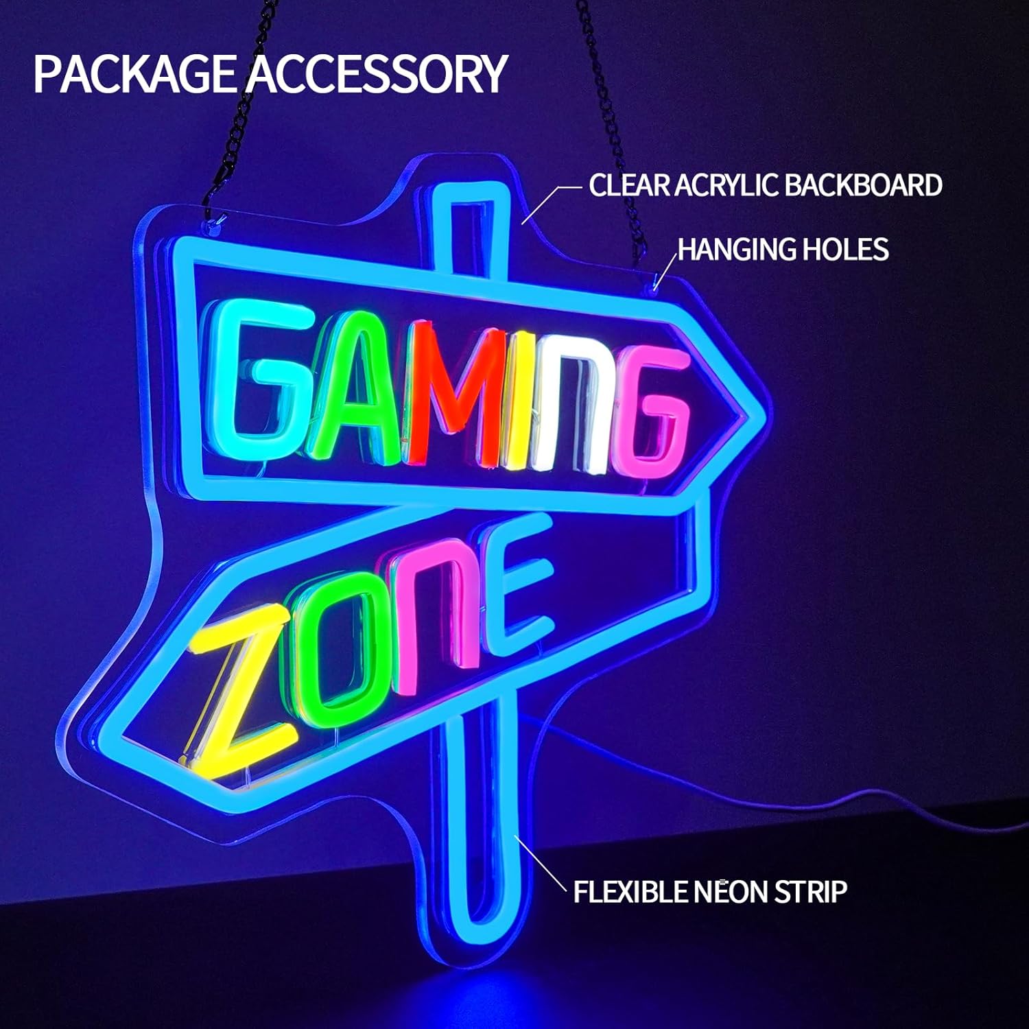 Gaming Zone Neon Sign USB LED  - Neon Sign Party avaliação e preço