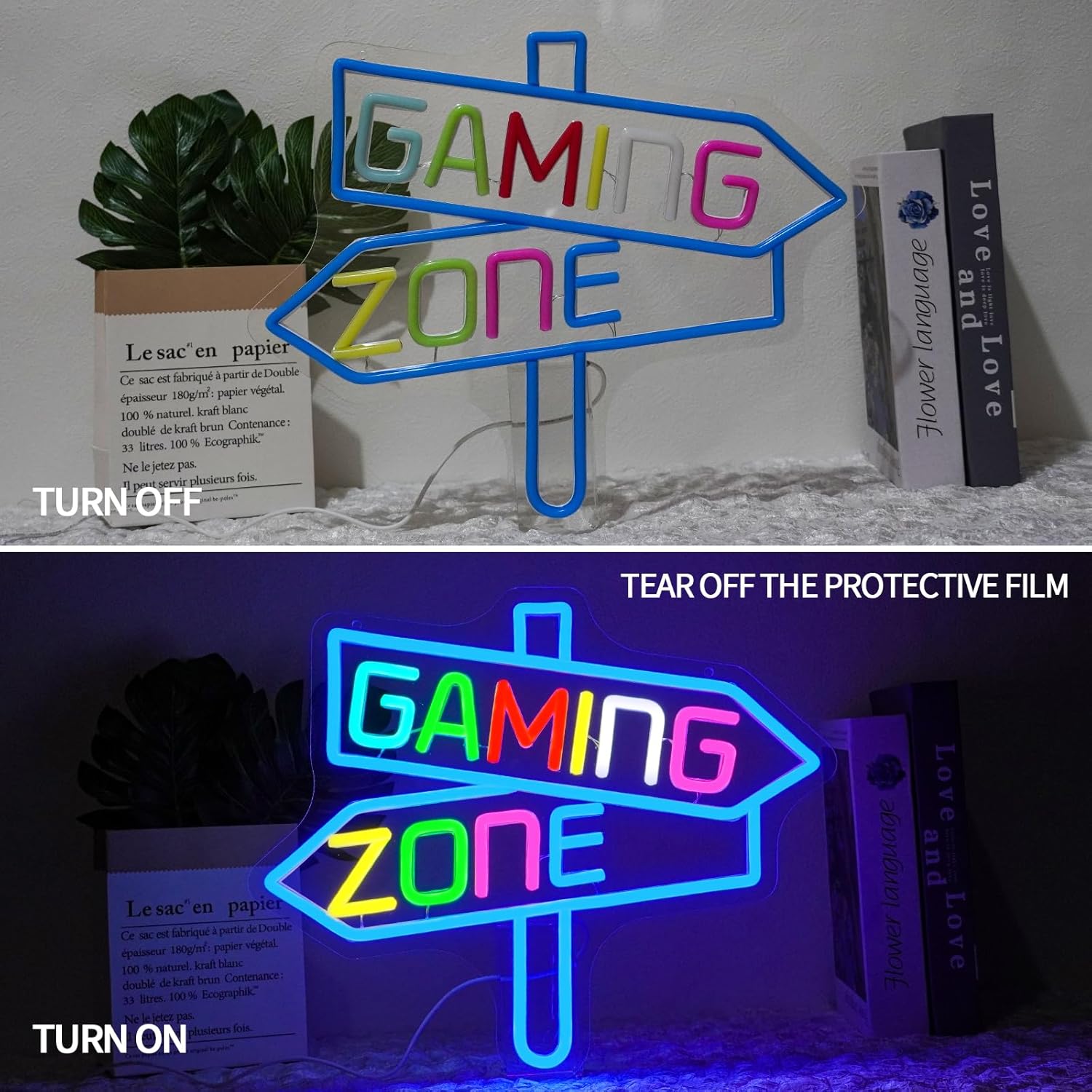 Gaming Zone Neon Sign USB LED  - Neon Sign Party avaliação e preço