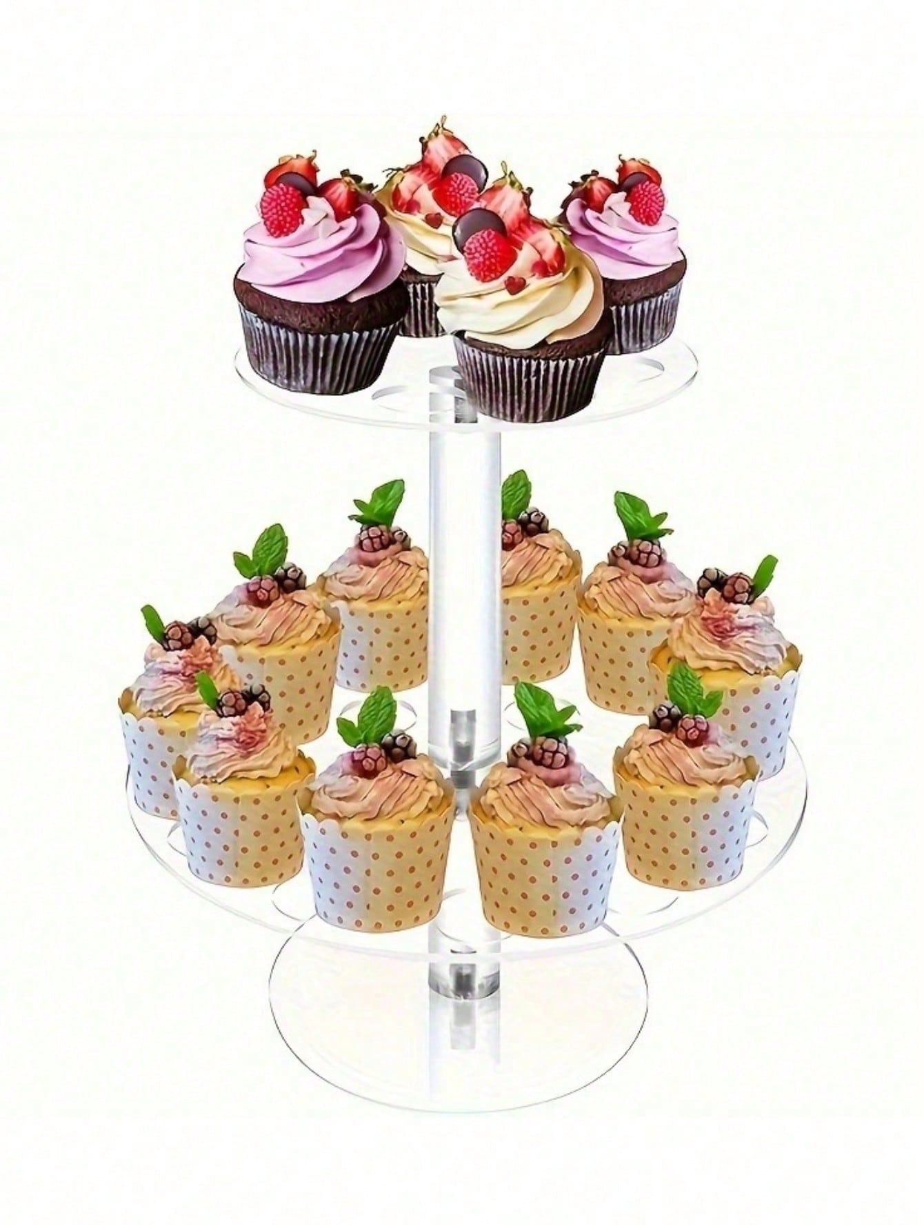 1 pc 16 hole acrylic transpare - Cupcake Stand Tier avaliação e preço