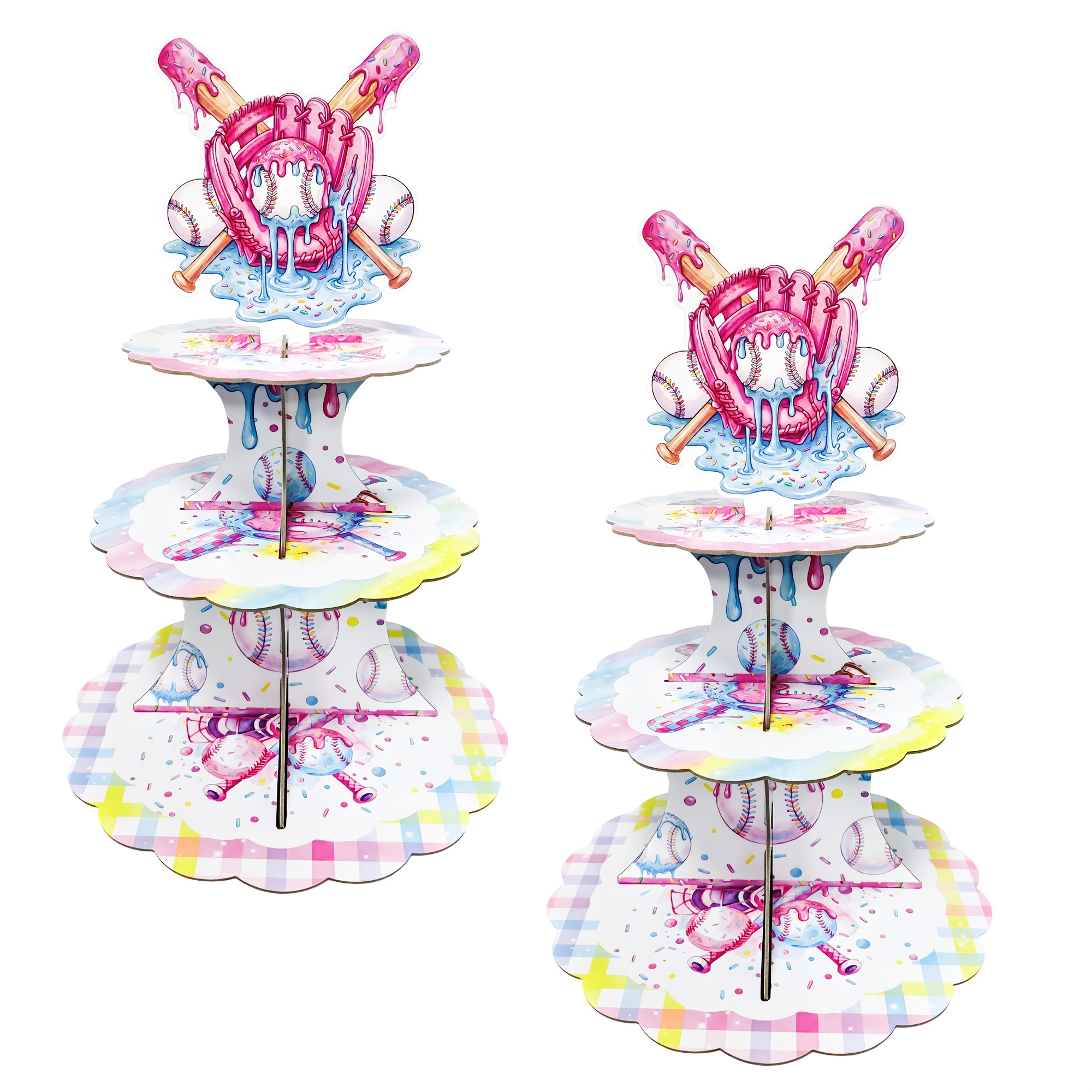 3-Tier Baseball Cake Stand Cup - Cupcake Stand Tier avaliação e preço