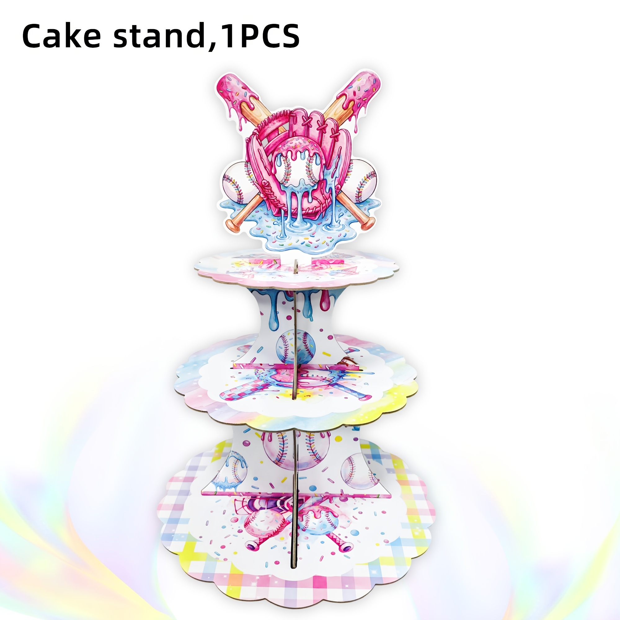 3-Tier Baseball Cake Stand Cup - Cupcake Stand Tier avaliação e preço