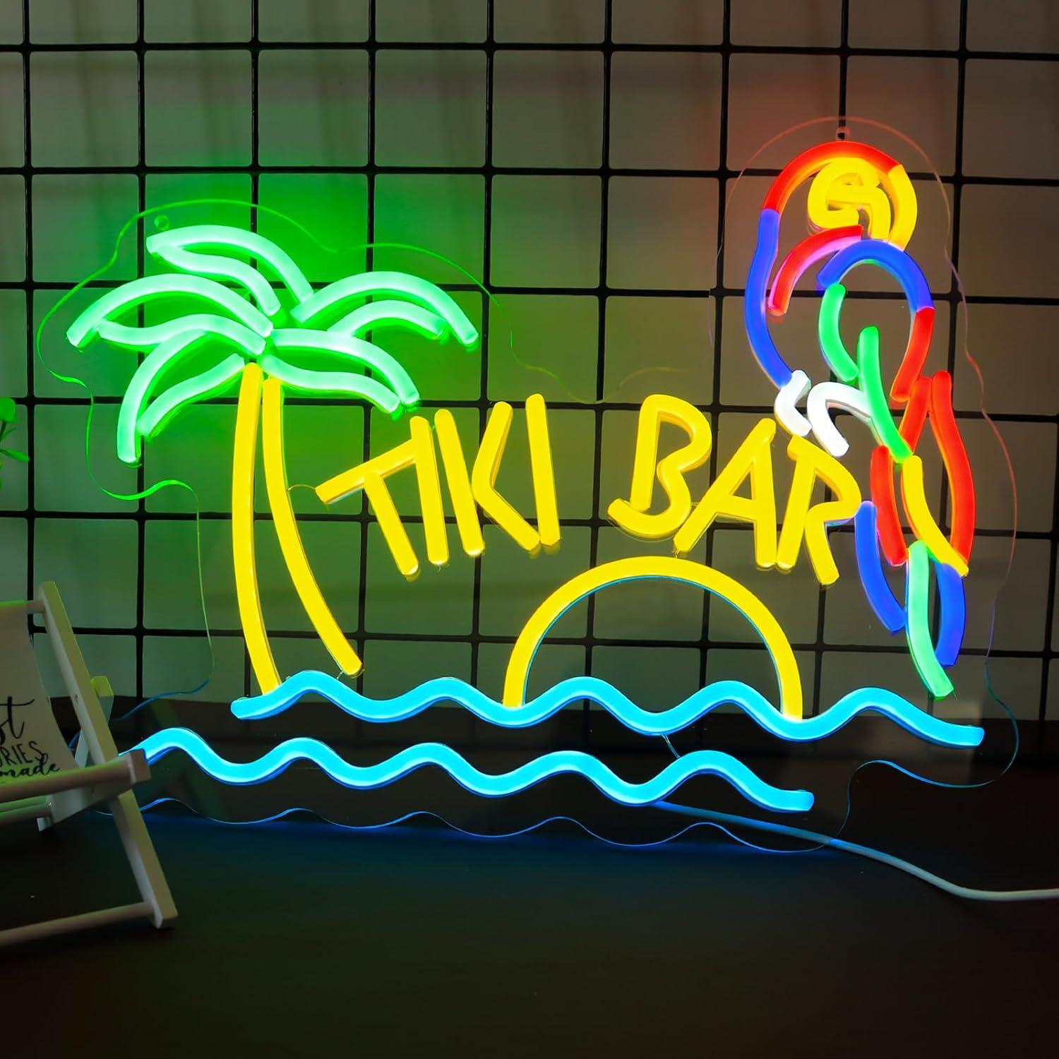 Tiki Bar Neon Sign Beach Theme - Neon Sign Party avaliação e preço