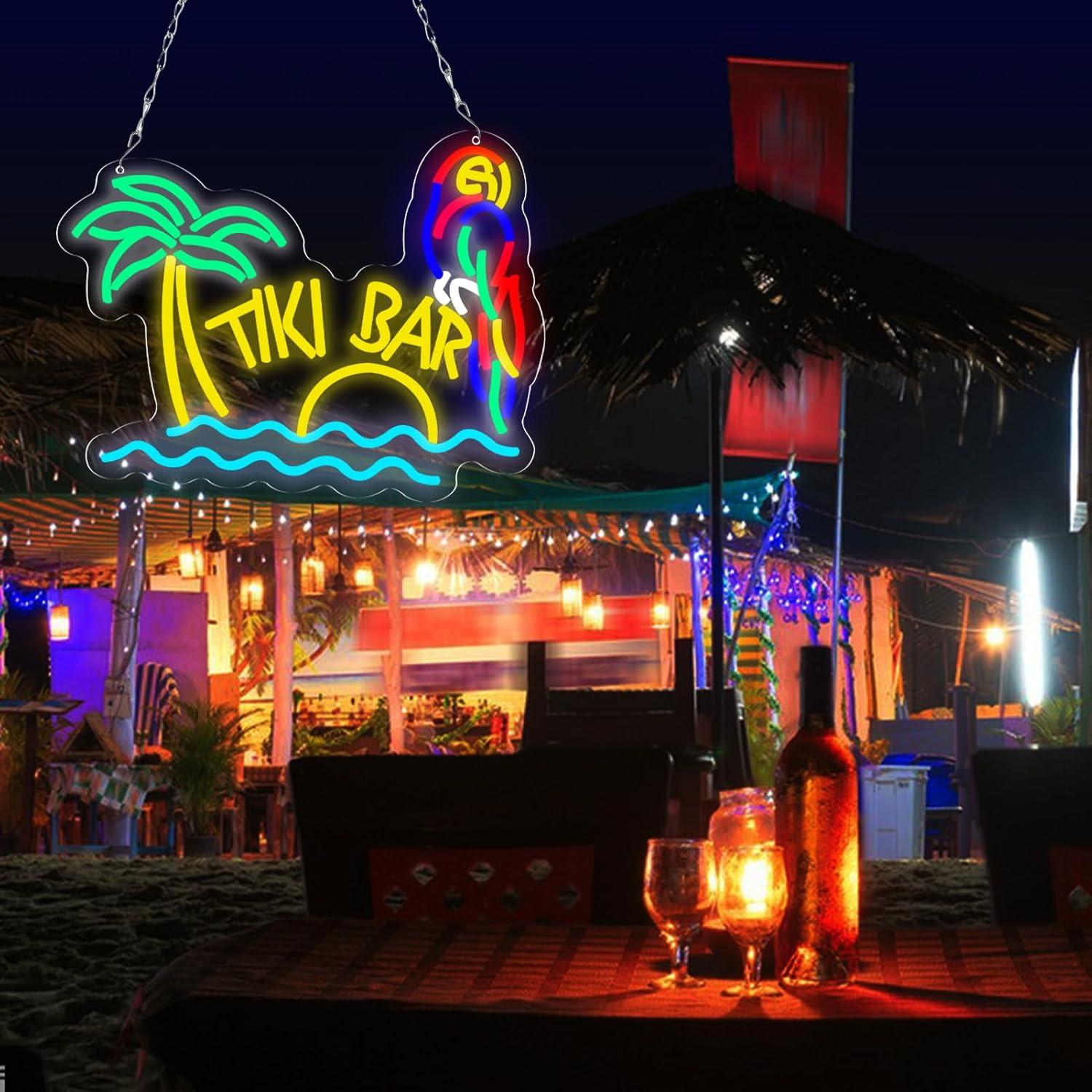 Tiki Bar Neon Sign Beach Theme - Neon Sign Party avaliação e preço