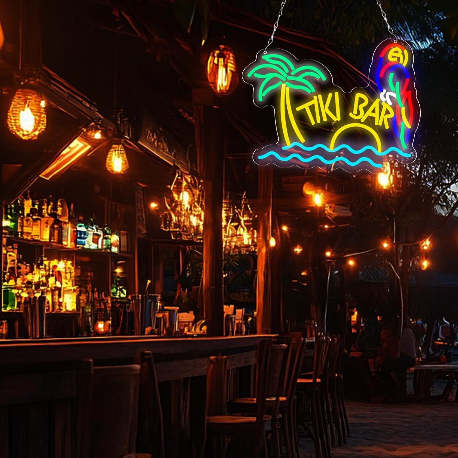 Tiki Bar Neon Sign Beach Theme - Neon Sign Party avaliação e preço
