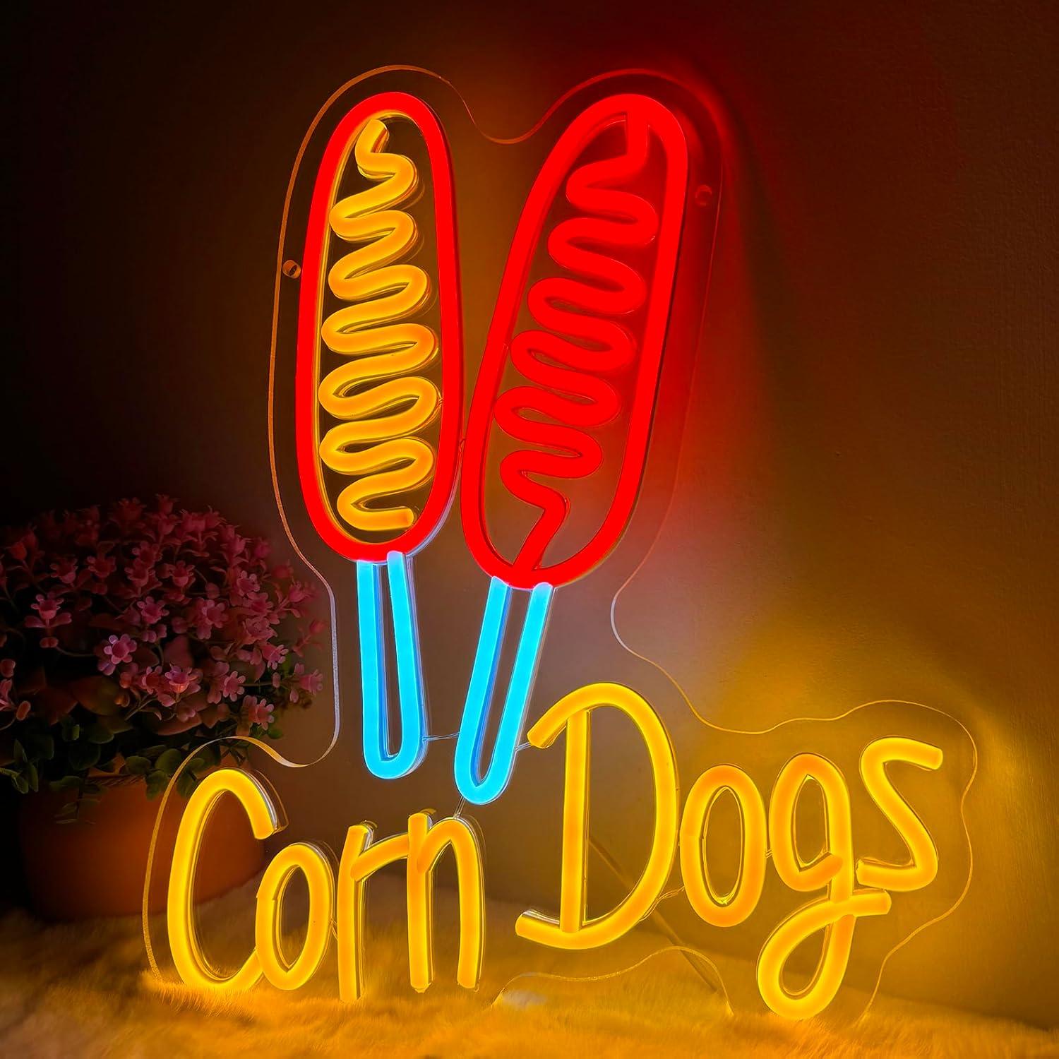 Corn Dog Neon Sign Snack USB D - Neon Sign Party avaliação e preço