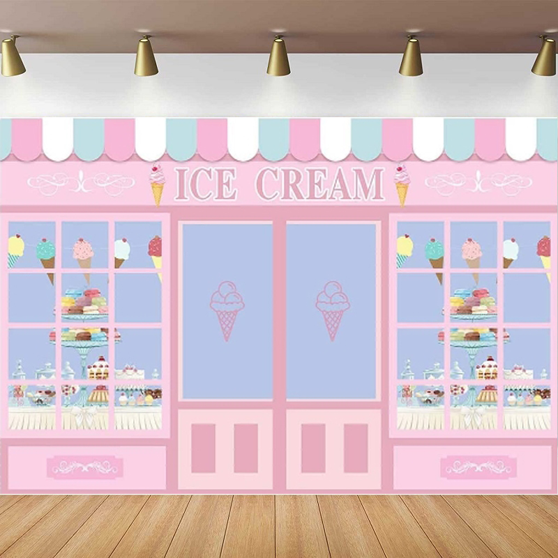 Ice Cream Theme Photography Ba - Dessert Table Backdrop avaliação e preço