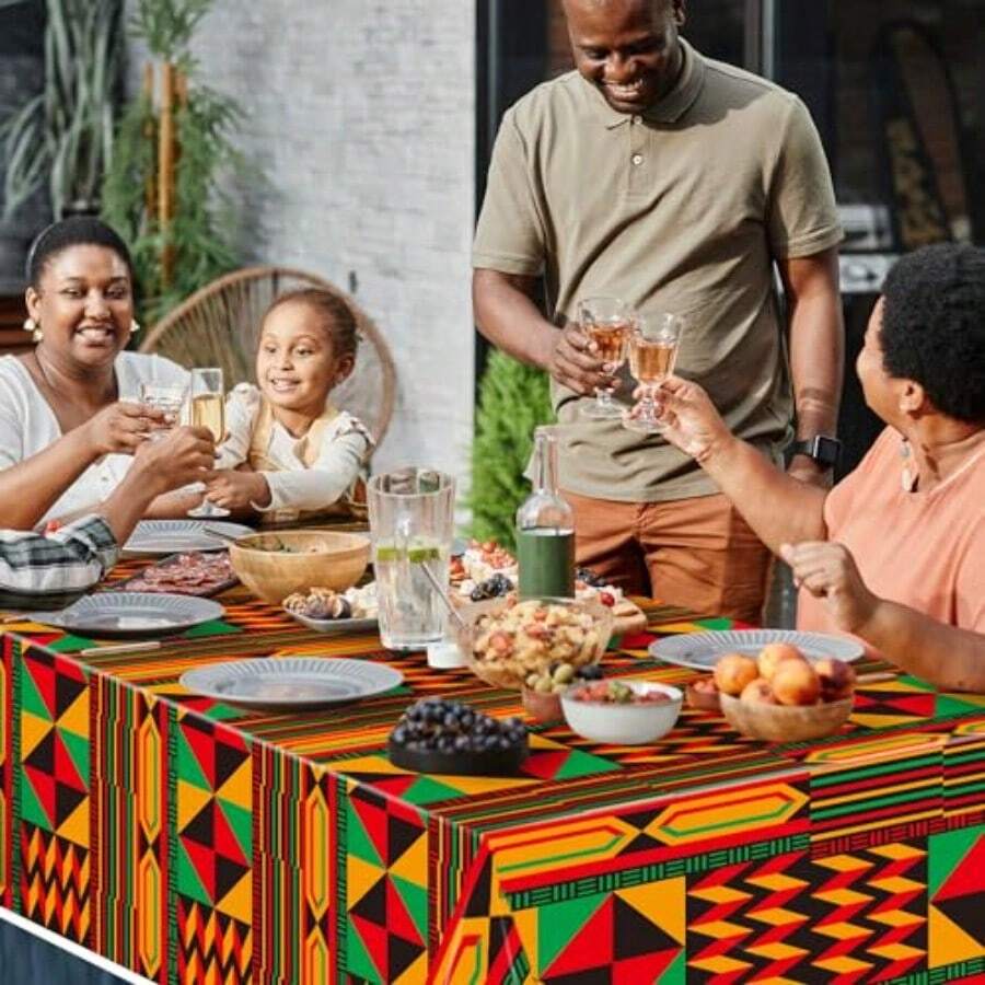 3 Packs African Print Disposab - Table Cloth Disposable avaliação e preço