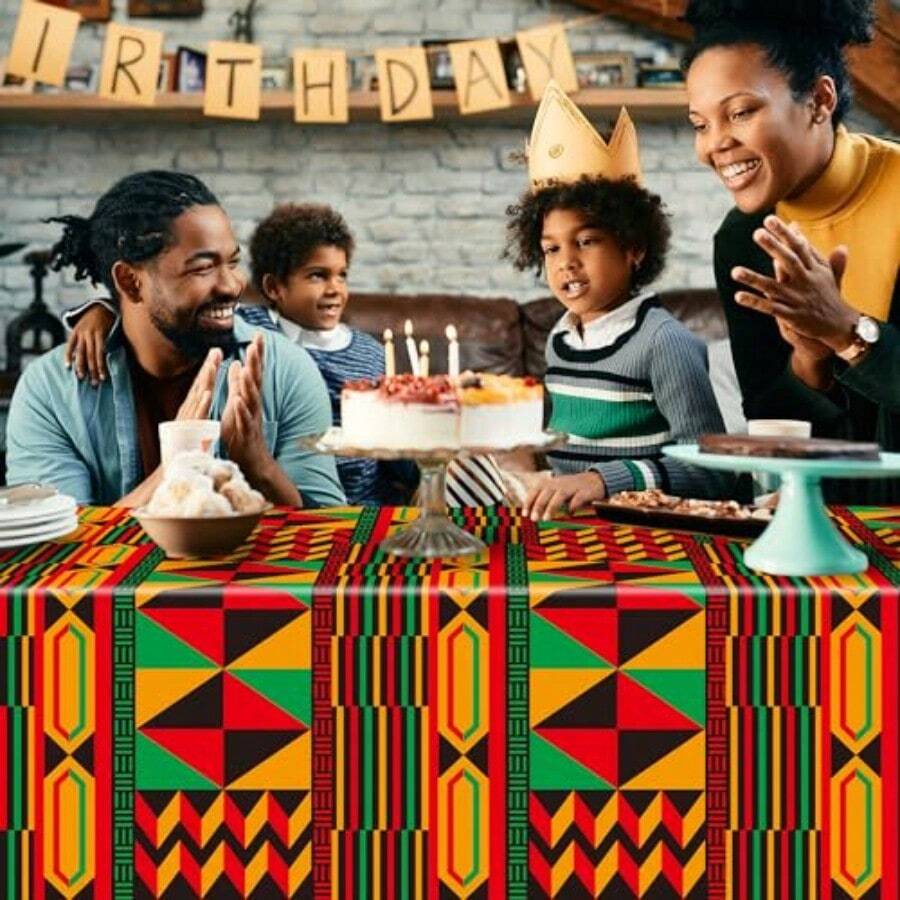 3 Packs African Print Disposab - Table Cloth Disposable avaliação e preço