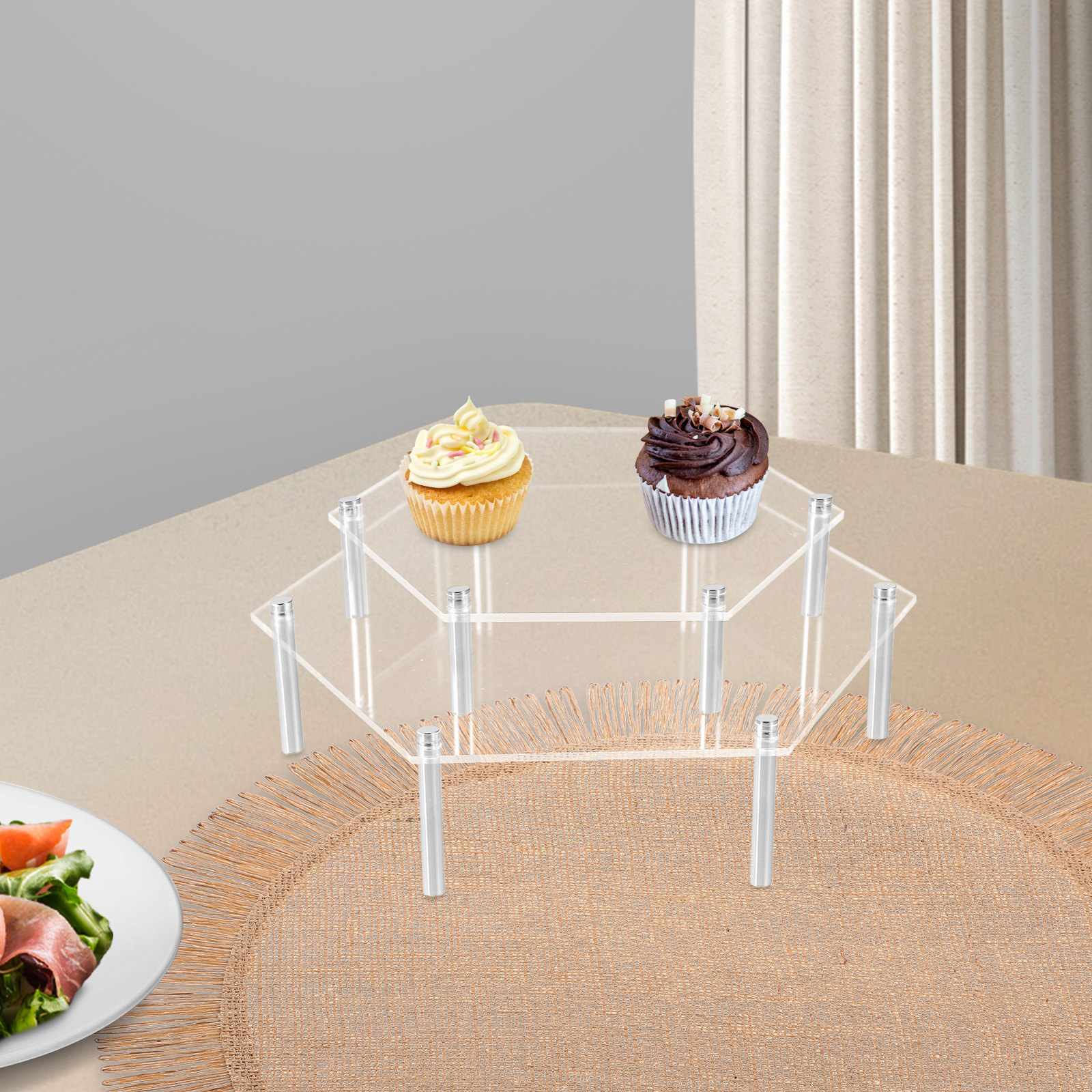 1Set Acrylic Cake Stand Clear  - Cupcake Stand Tier avaliação e preço