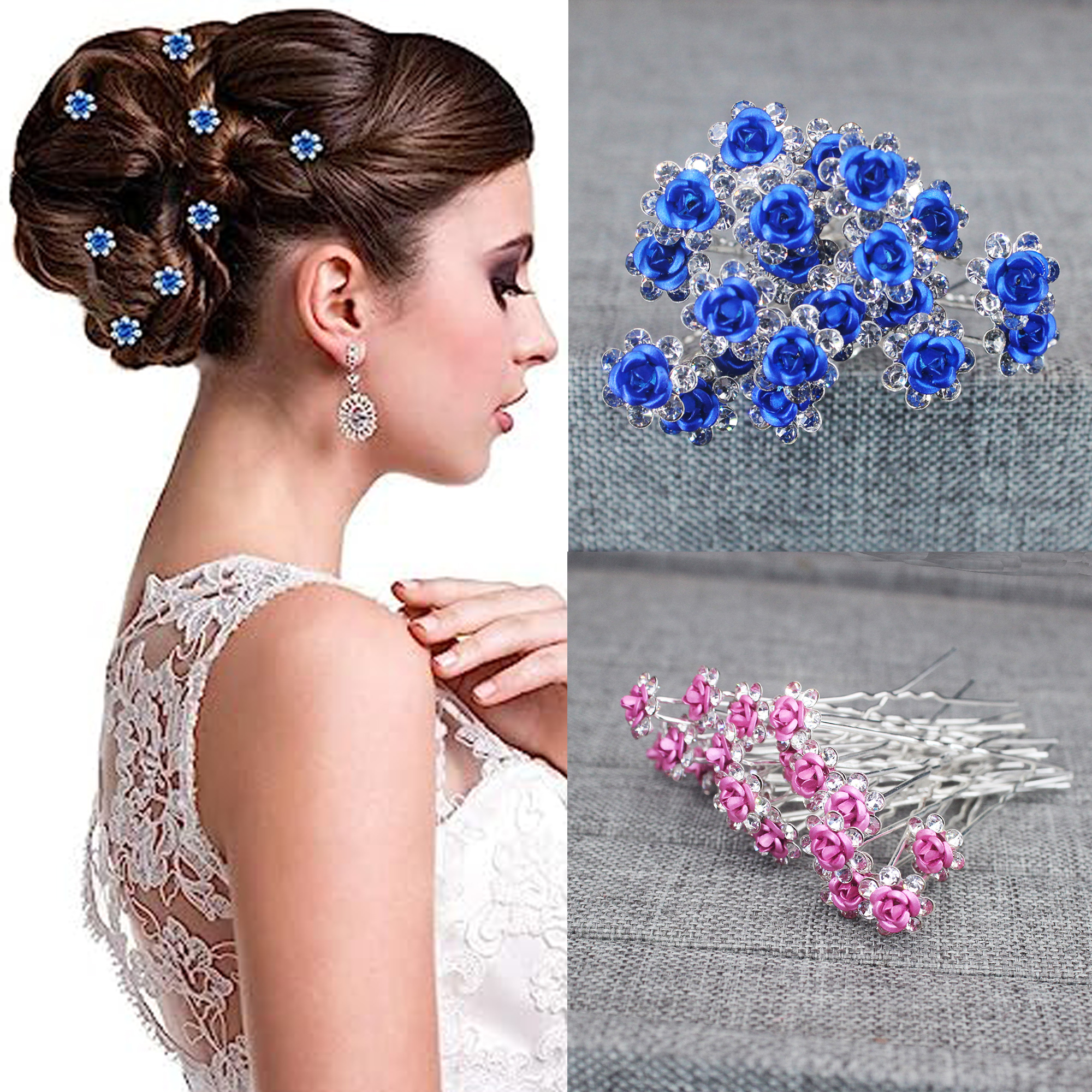 20PCS Rose Flower Rhinestone H - Event Suppliers avaliação e preço
