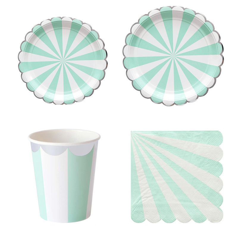 Striped Disposable Tableware P - Paper Straw Color avaliação e preço