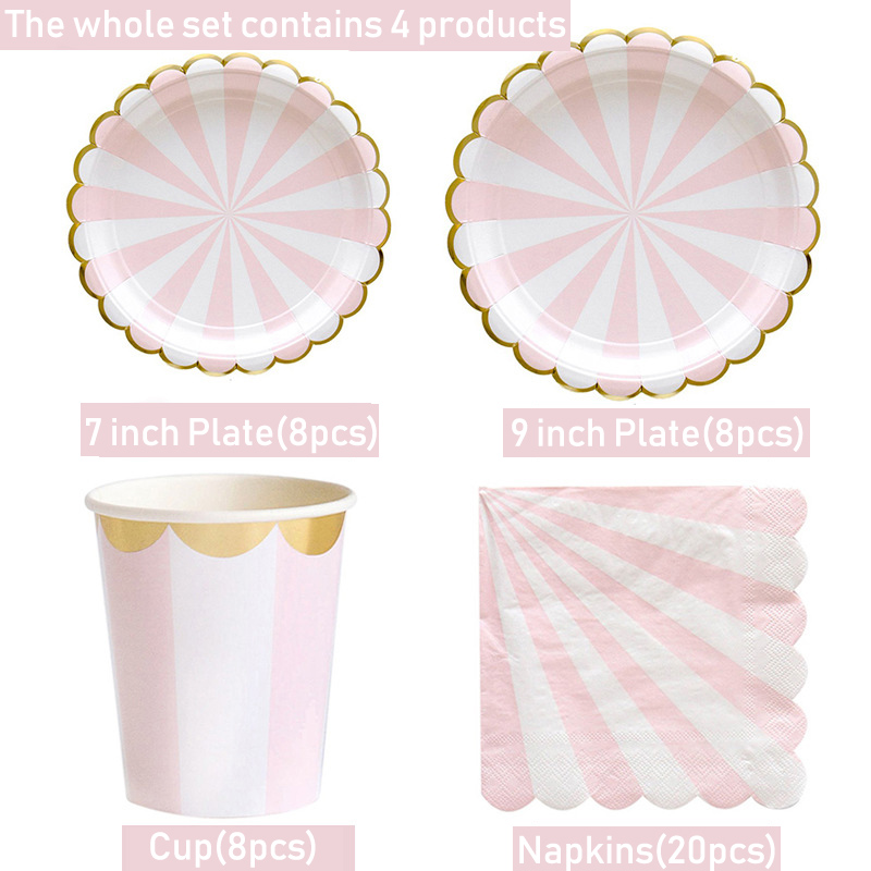 Striped Disposable Tableware P - Paper Straw Color avaliação e preço