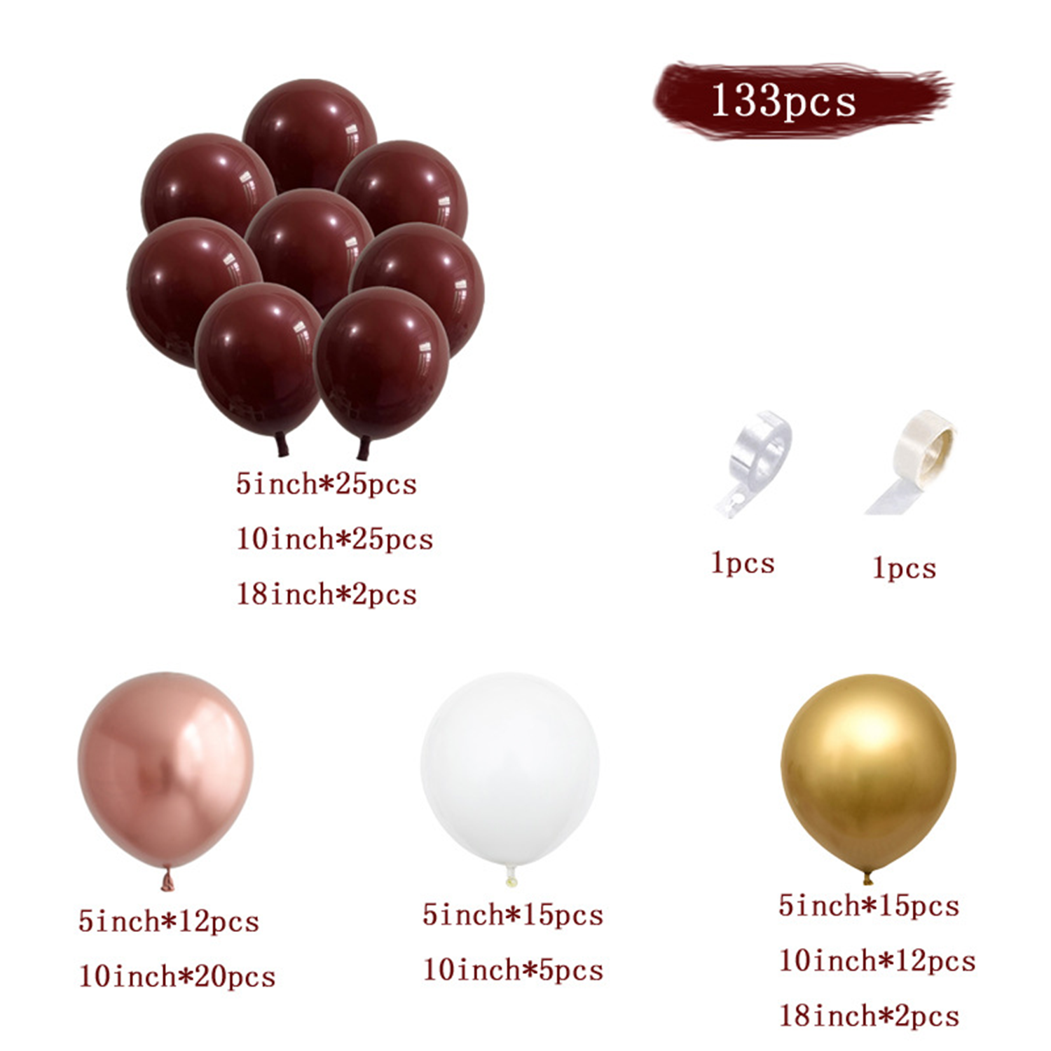 Garnet Balloon Set Garland Arc - Party Event Supplier avaliação e preço