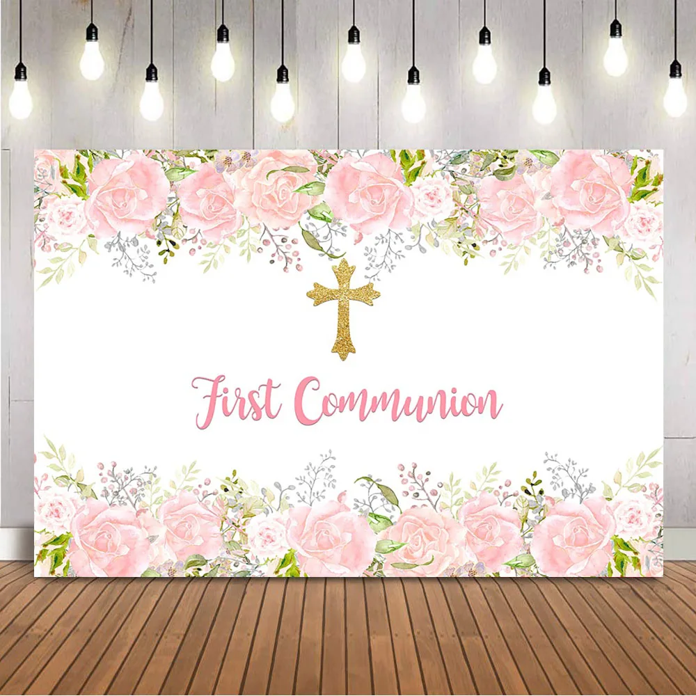 First Holy Communion Birthday  - Dessert Table Backdrop avaliação e preço