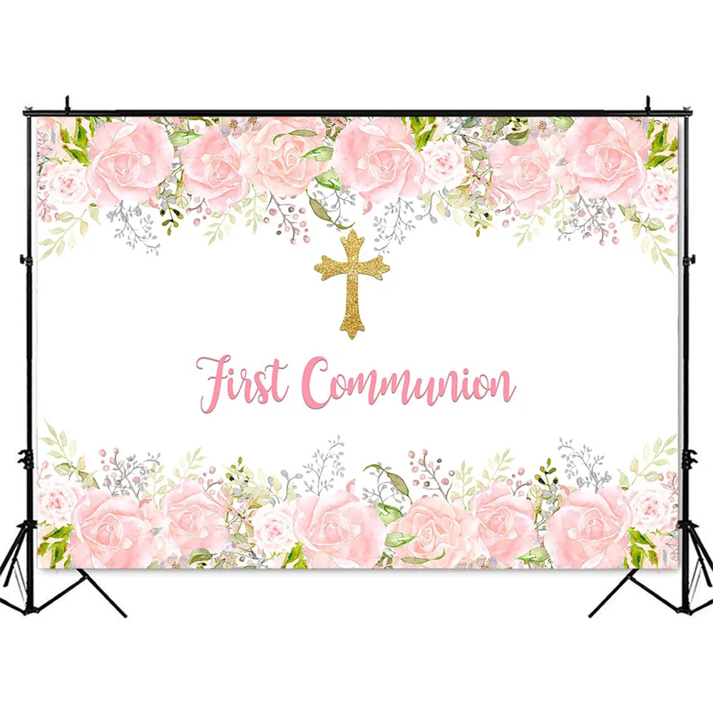 First Holy Communion Birthday  - Dessert Table Backdrop avaliação e preço