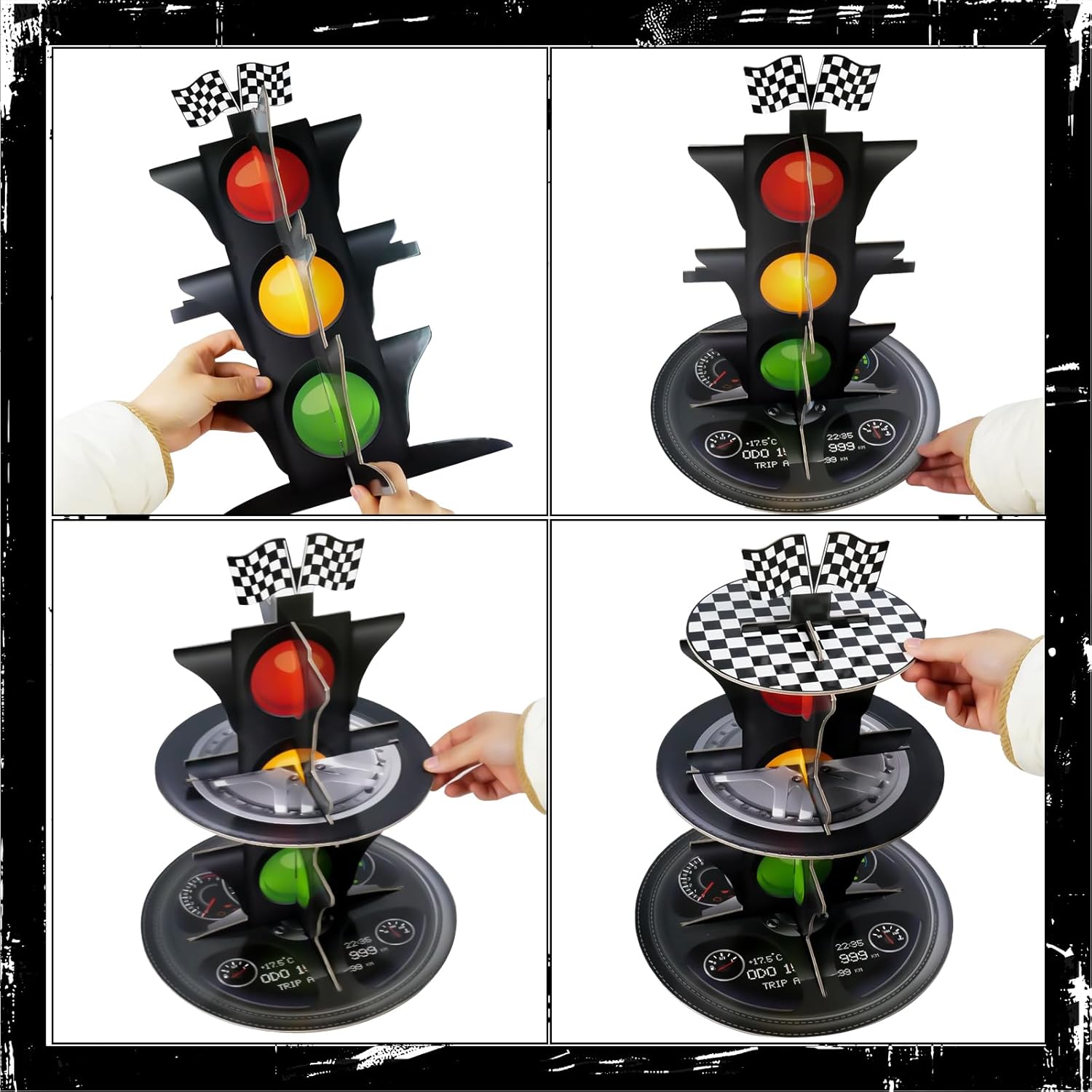 3-Tier Race Car Cupcake Stand, - Cupcake Stand Tier avaliação e preço